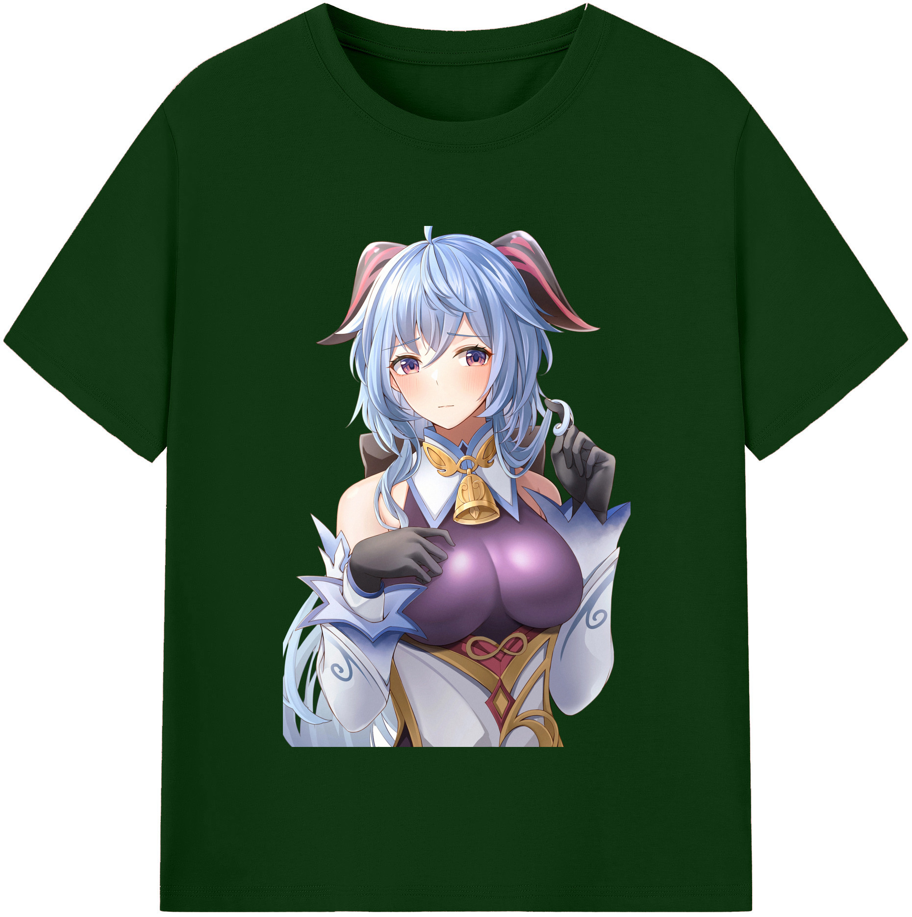 げんし神 甘雨 かんう genshin Ganyu 綿100％半袖Tシャツ（フロントプリント）